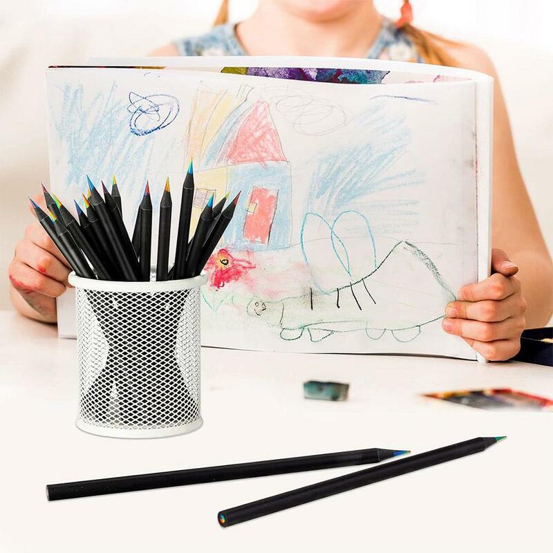 7-kolorowy tęczowy ołówek koncentryczne kredki gradientowe do rysowania artystycznego kredki do kolorowania kolorowy obraz materiały piśmienne prezent dla dzieci p4x 9