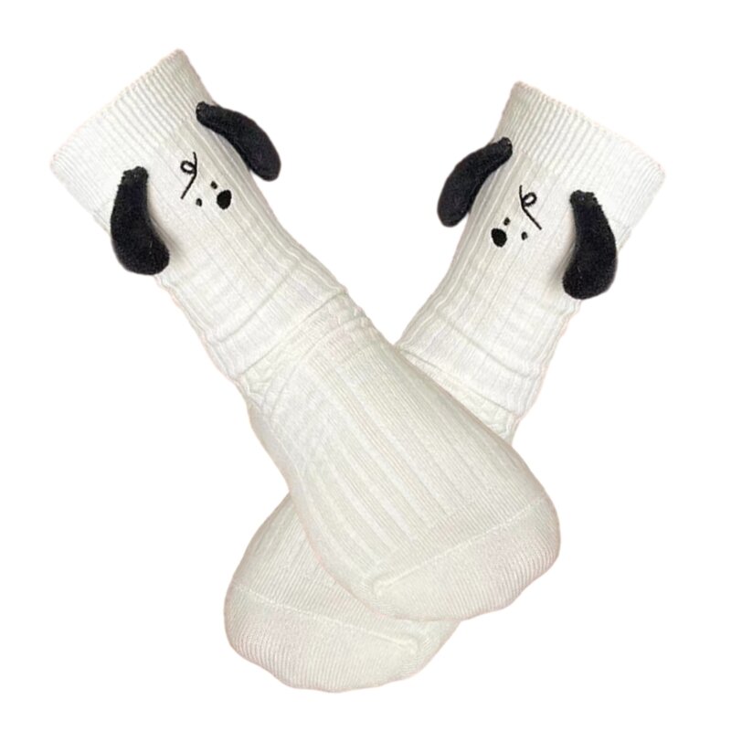 Womens  Socks Casual Cotton Socks for Womens Funny  3D  Eared Knitted White Socks Girls Gift F3MD