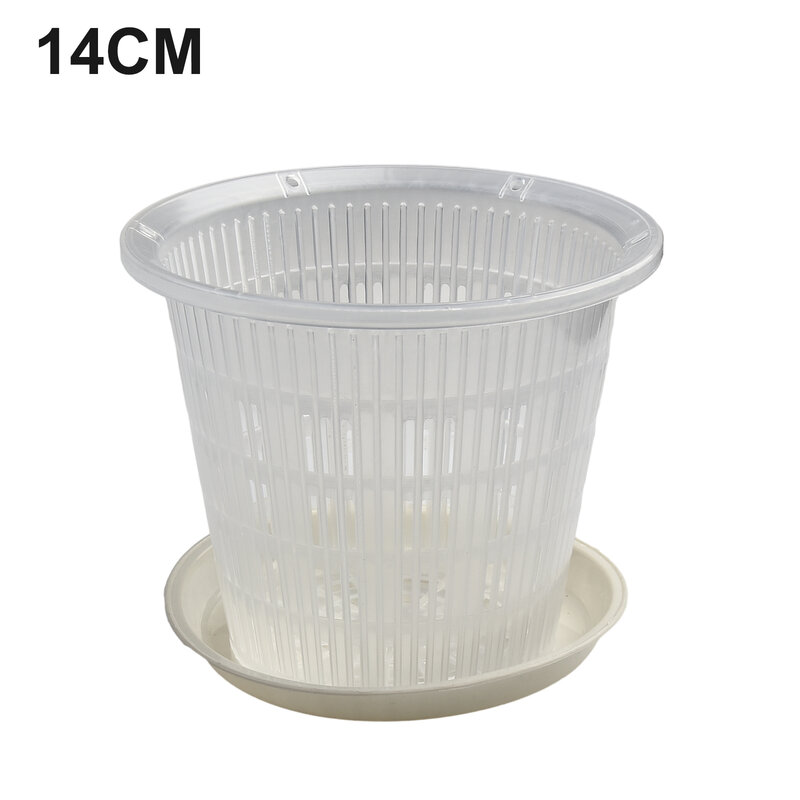1pc 11cm/14cm Transparent Root-Controlled Orchid Planting Pot With Stomata Plastic Flower Pot With A Flower Stand