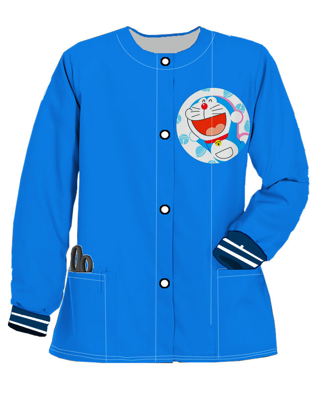 Pocket Coats for Women 2023 Autumn Korea Nurse Clothing Female Clothes With Free Shipping Button Harajuku Cardigan Long Sleeved