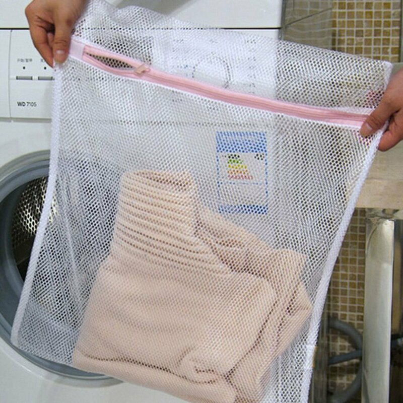 Bolsas de malla con cremallera para lavado de ropa, red de protección plegable, gruesa, delicada, lencería, ropa interior, lavadora