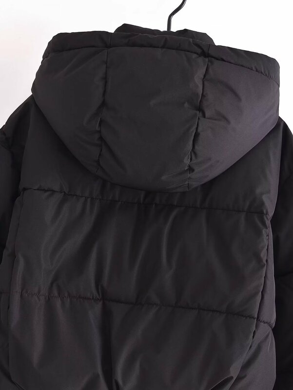 Abrigo de algodón cálido con capucha para mujer, ropa de abrigo Vintage de manga larga con botones, Tops elegantes, moda de invierno