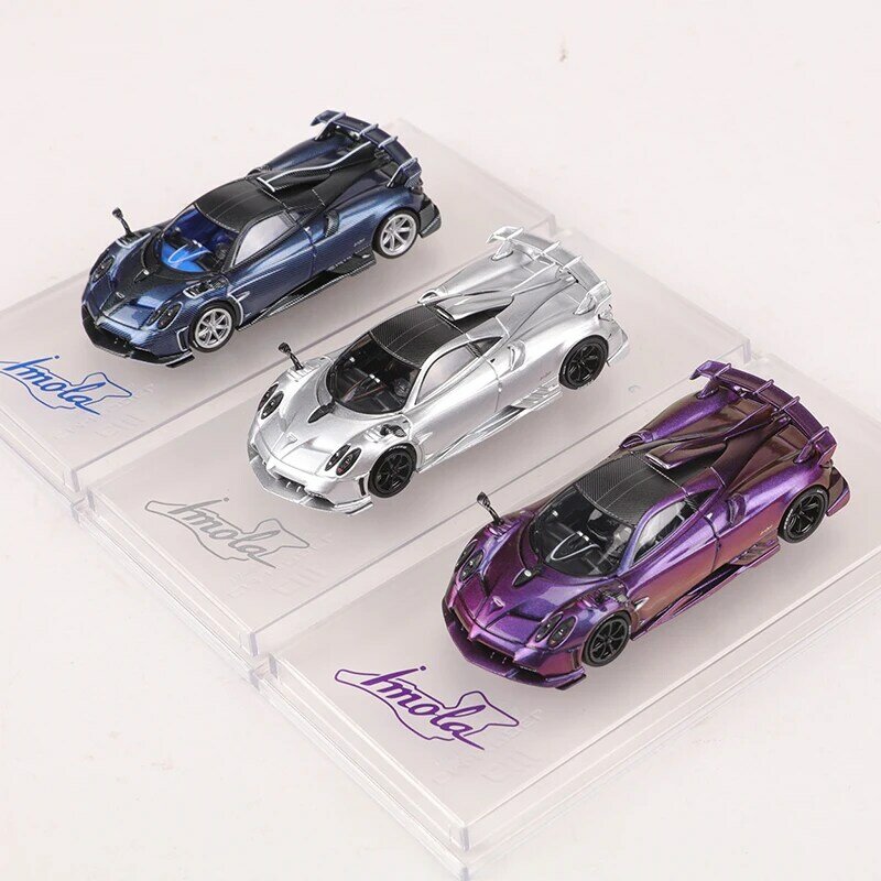 Modèle de voiture en alliage de carbone Imola, modèle CM, violet, argent, bleu, 1:64