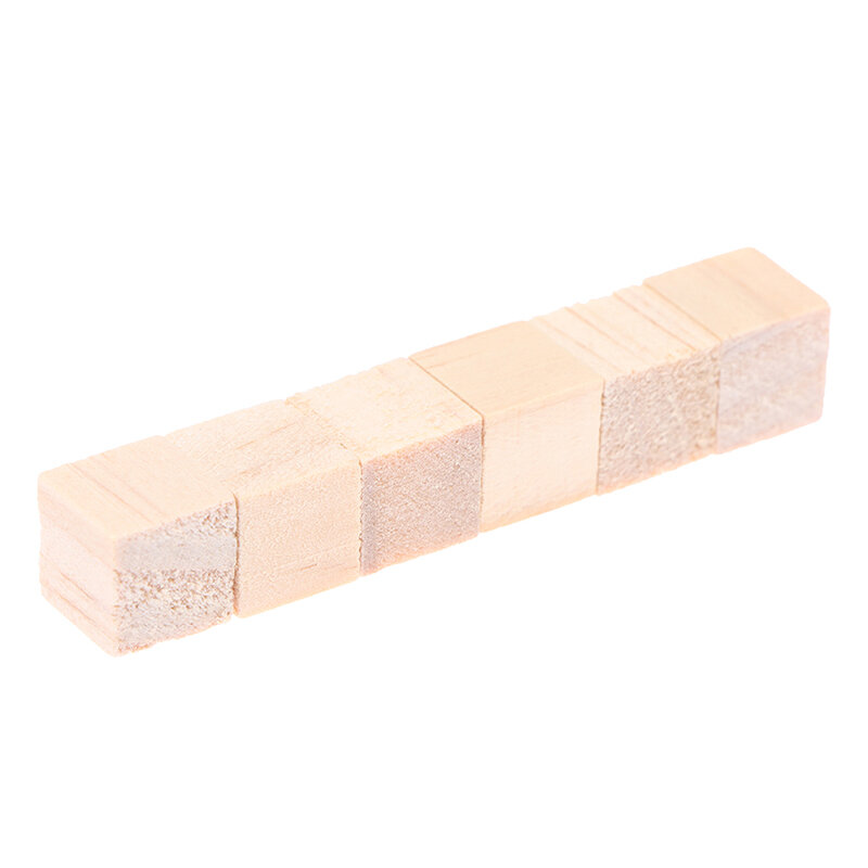 Mini cubos cuadrados de madera en blanco, 100 piezas, Sin terminar, para artesanía en madera
