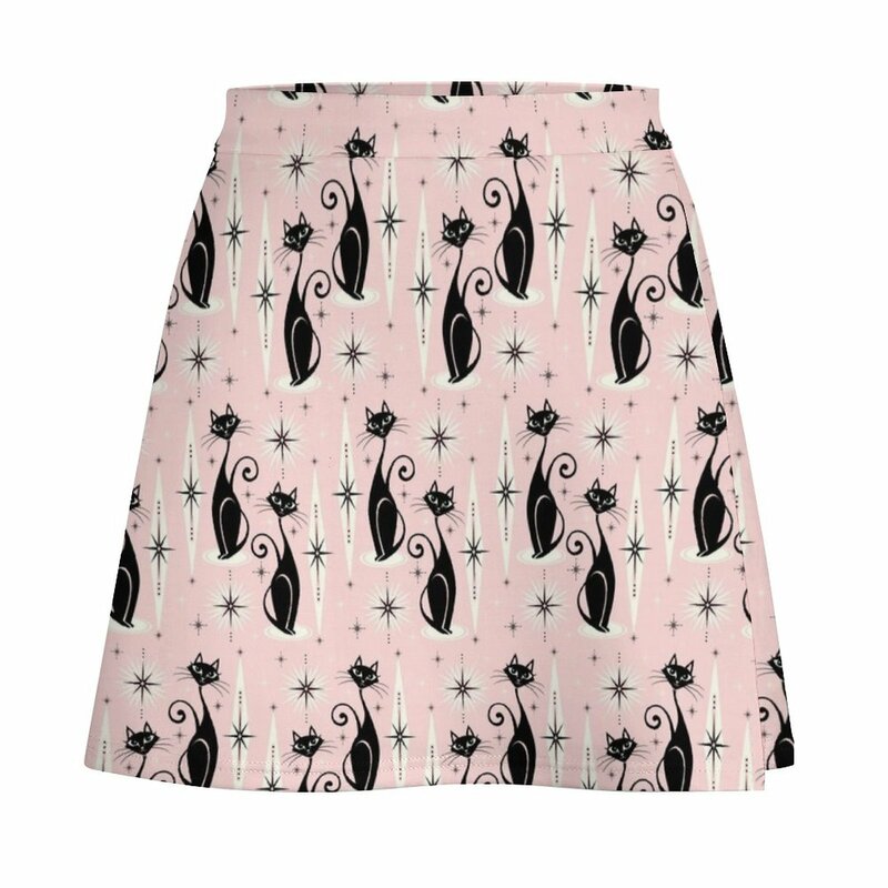 ミッドセンチュリー-女性のための高級ミニスカート,レトロなアトミックキャッツスタイルの夏服,2023コレクション