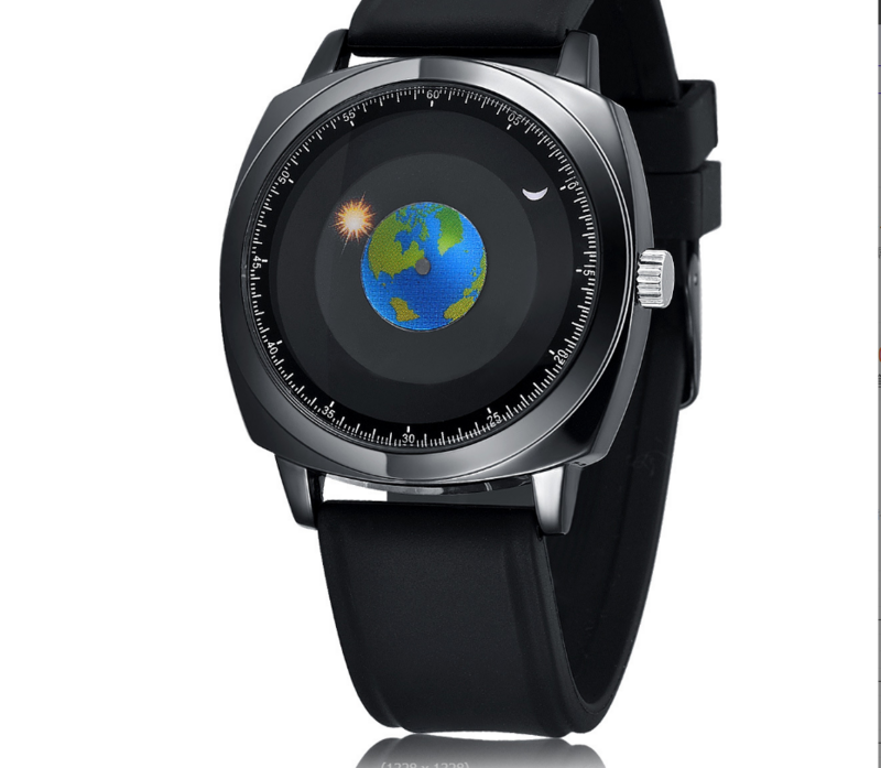 Moda inovação Earth Watch cinto relógio dos homens