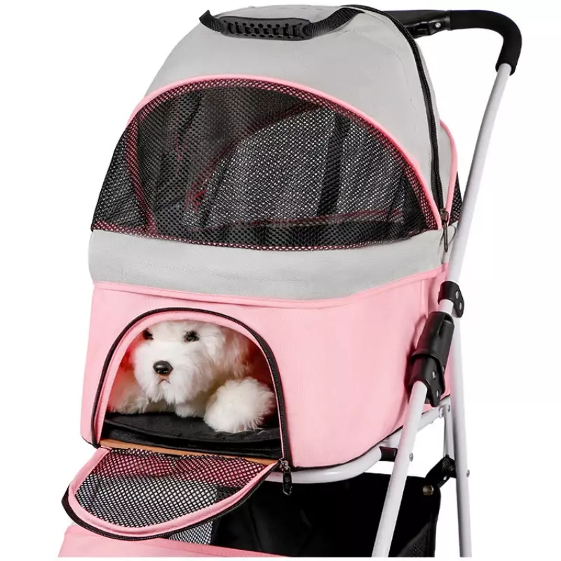 Detachable Pet Stroller Foldable Cat Stroller Small and Medium Pet Outdoor Trolley Dog Walking Cart Lightweight and Breathable