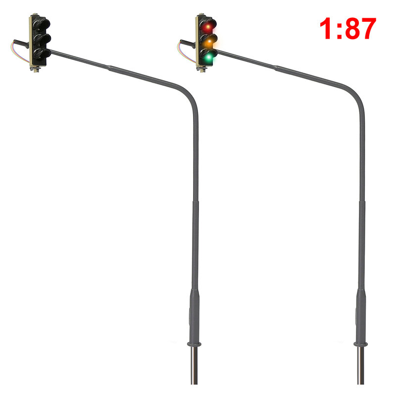 Evemodel HO-luces de tráfico a escala, bloque de señales colgantes de una sola cara para modelo de carretera, diseño JTD8711 (paquete de 2)