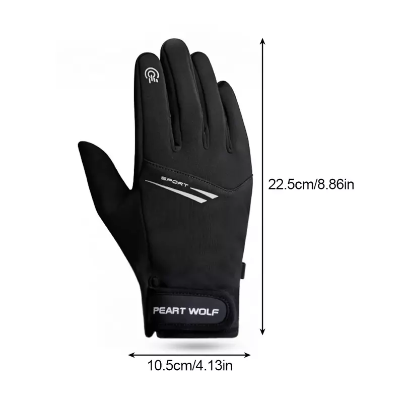 Outdoor Waterproof Gloves Autumn Winter Fleece Warm Windproof And Cold Resistant Equipment With Night Reflective Strip