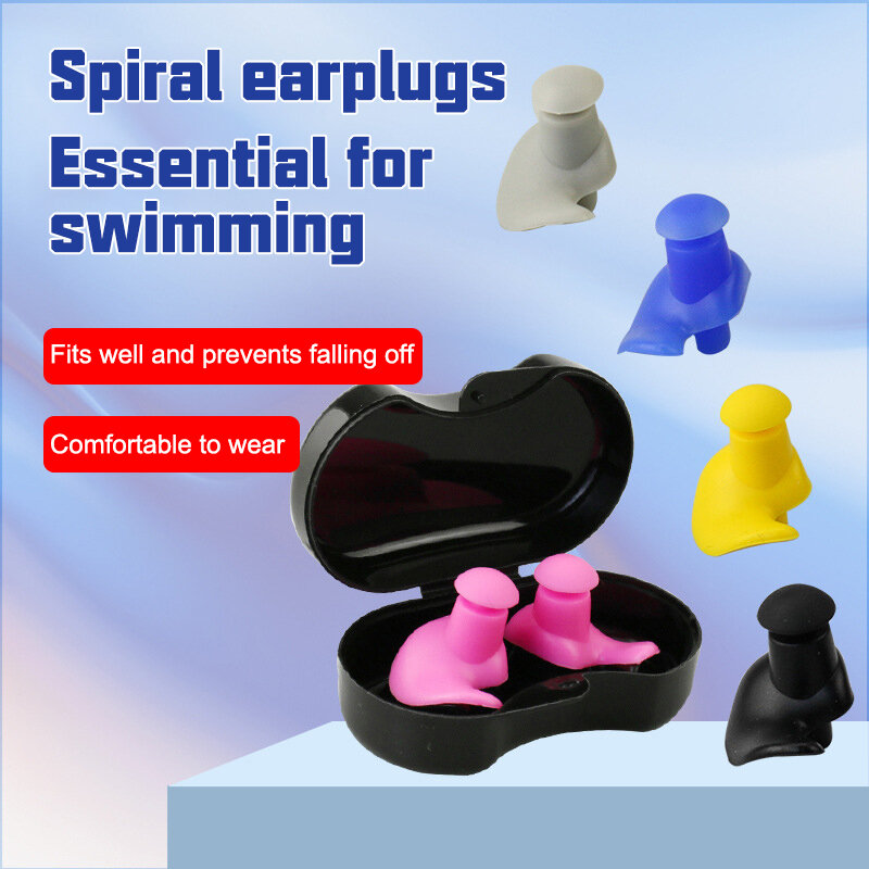 Bouchons d'oreille en silicone pour la natation en spirale étanche, ensemble de clips antarctiques, anti-bruit, surf, plongée, sports de plein air, fournitures de plongée