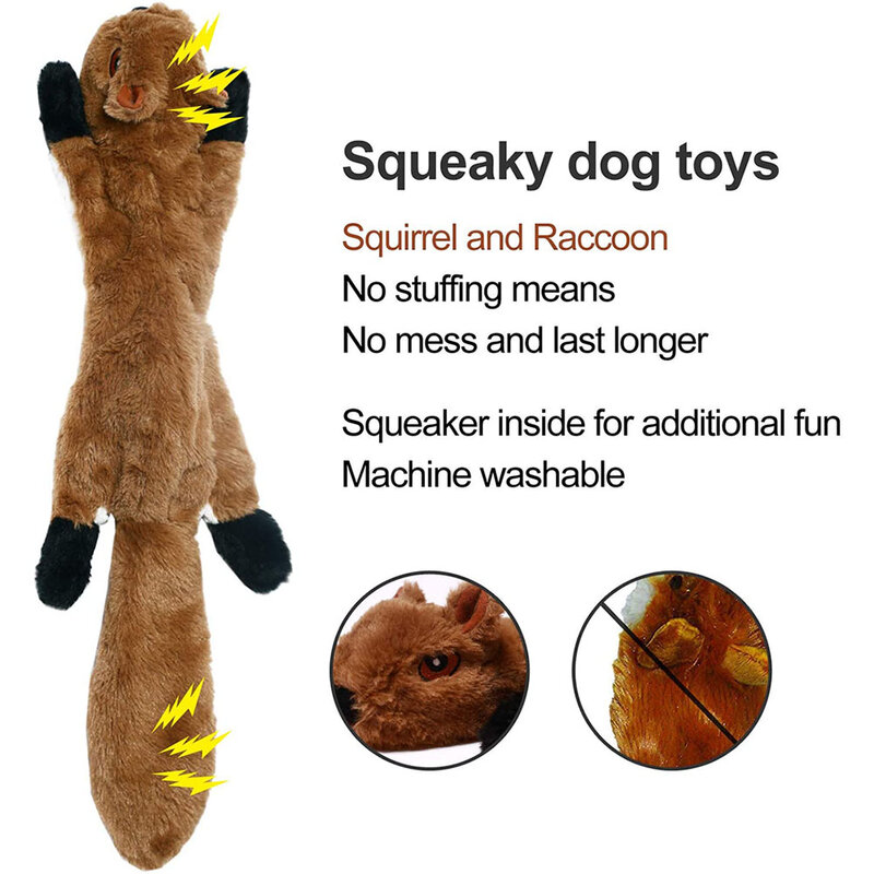 Engraçado Simulado Animal Nenhum Recheio Brinquedo Do Cão com Squeaky Squeaky Pelúcia, Recheio Durável, Crinkle Pet, Squeak Toy