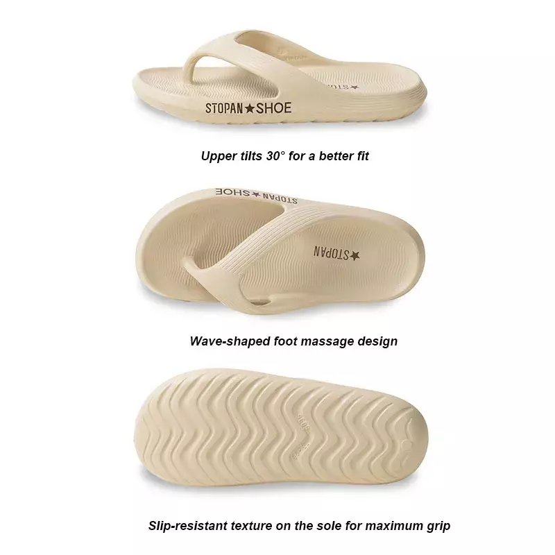 Men's Summer New Casual Light Flip Flops Soft Bottom Resistant EVA Non-slip Clip Sandals Beach Slippers Waterproof Silent Indoor
