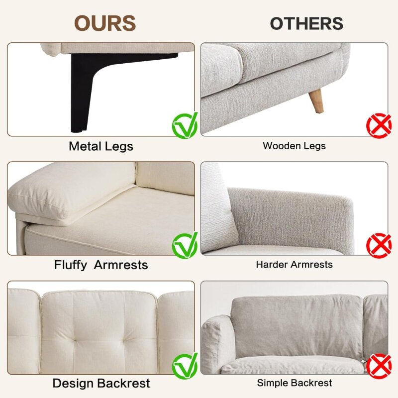 Divano convertibile a forma di L in ciniglia da 83 "EASELAND, divano moderno per soggiorno, divano comodo a 3 posti componibile con reversibile W