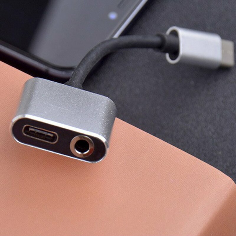 2 In 1 USB Type-C To 3.5mm Socket Adapter Type C Charge Adaptor Type C To 3.5mm Charge Audio Adapter 2 In 1 USB C Splitter