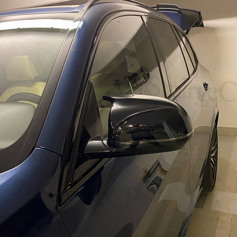 ألياف الكربون/ABS مرآة الرؤية الخلفية يغطي لسيارات BMW X3 G01 iX3 X4 G02 X5 G05 X6 G06 X7 G07 G08 2018-2023 متر نمط ABS لمعان أسود