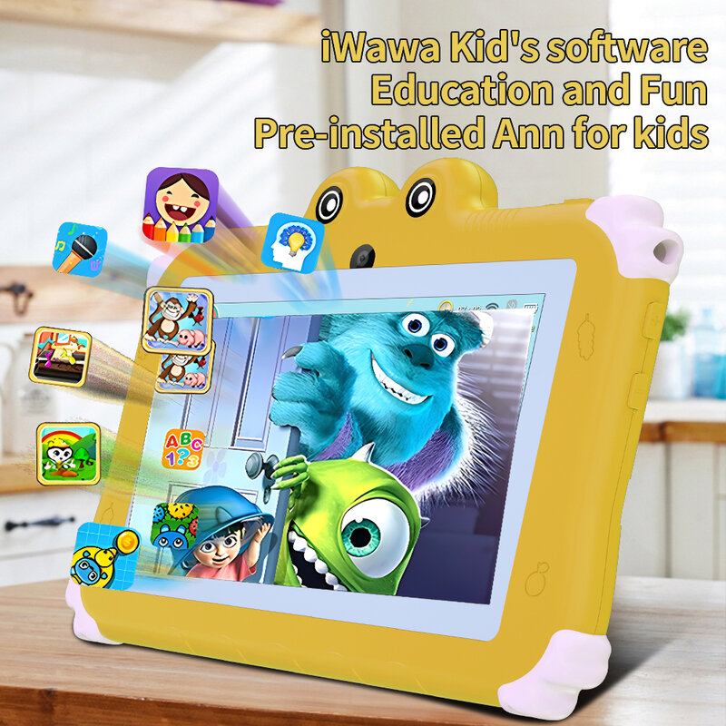 2024 7.0 인치 어린이 미니 태블릿, 구글 학습 교육 게임 태블릿 지원, 안드로이드 12, 4GB RAM, 64GB ROM, 신제품