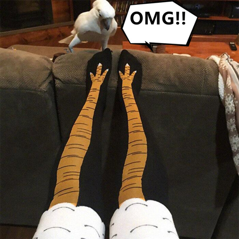 3D Funny Chicken Winter Autumn Women's Socks Thigh High Sock Cartoon Ainimals Cute Funny Thin Toe Feet Ladies Creative Socks New