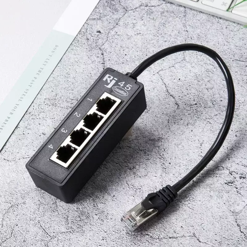 4 In 1 RJ45 LAN Connector Ethernet Network Splitter Adapter Cable 1 Male To 4 LAN Port For Networking Extension Accessories