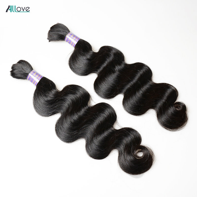 Allove Bulk Human Hair Body Wave Human Hair For Braiding 100% Unprocessed No Weft Human Hair Bulk Extensions Brazilian Remy Hair