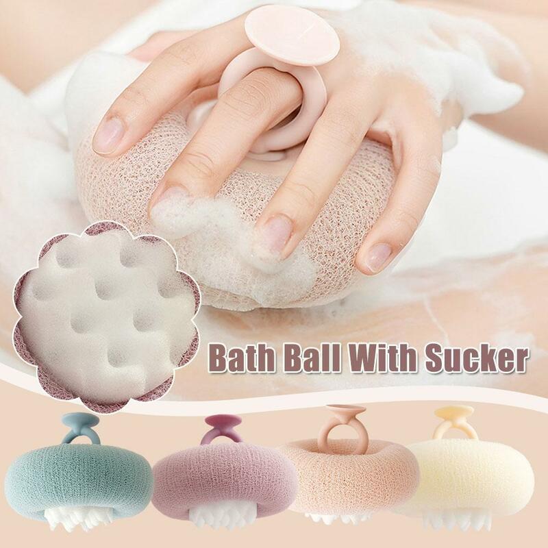 Baru handuk mandi Scrub Jepang pijat mandi bola mandi handuk pengisap mandi lap dengan spons gosok mandi sikat mandi sikat punggung L4M8