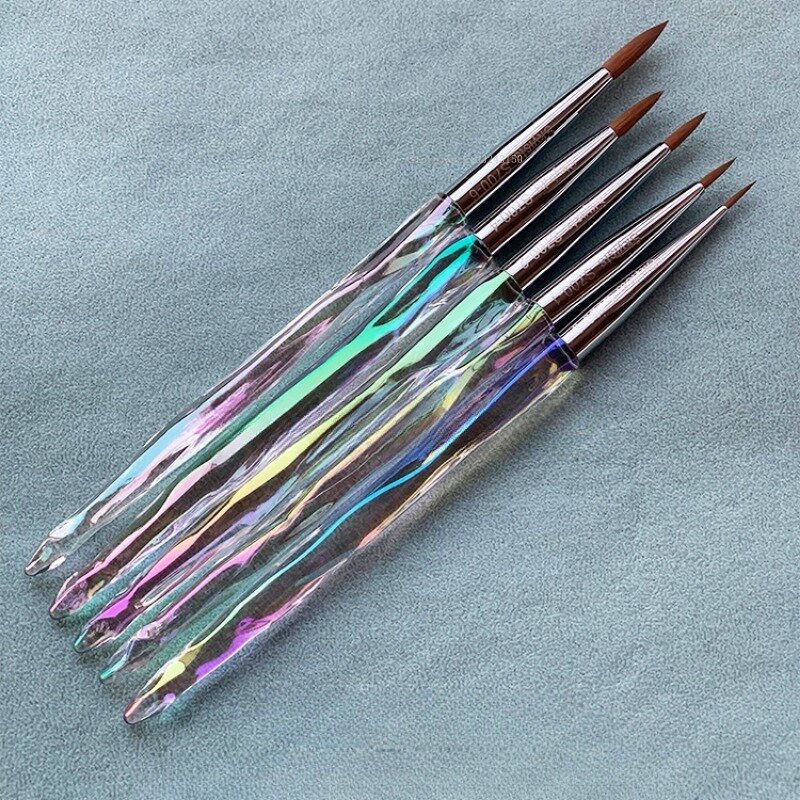 5 pezzi Set di pennelli per acquerello a testa tonda/piatta colore magico bastone corto pennelli per artisti da viaggio pennello per pittura diario artistico