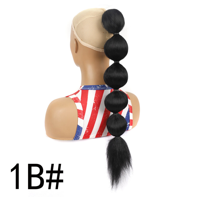 22inch Kinky Straight Bubble ponytail Clip-on Hairpiece Ponytail Synthetic Fake Hair Tails Afro Women Ponytail Extensions