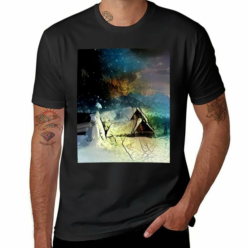 겨울 원더랜드 산책 티셔츠, 맞춤형 히피 의류, 귀여운 애니메이션 의류, 재미있는 남성 티셔츠