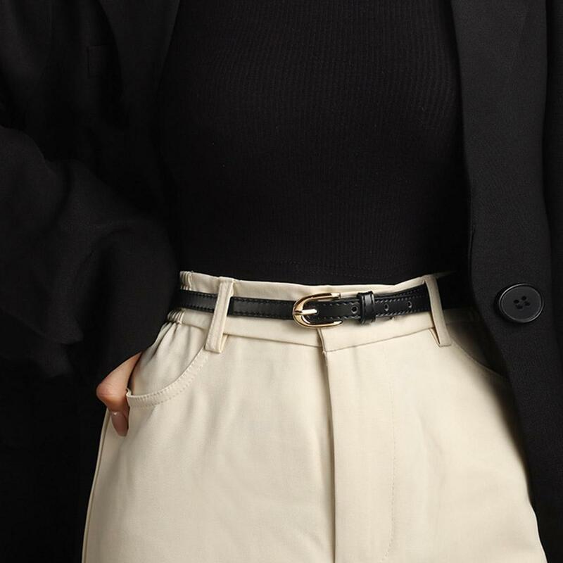Cintura staccabile in pelle PU cintura elegante con fibbia ad ardiglione cintura larga Vintage per donna cintura con fibbia ad ardiglione moda retrò