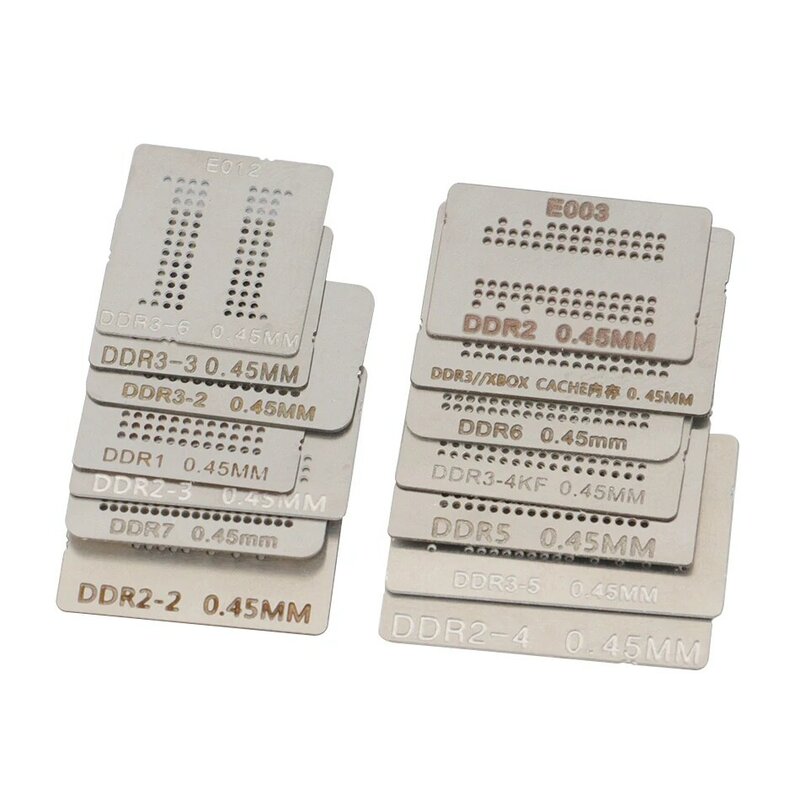 14pcs lotto set completo BGA Reballing Stencil dedicato kit per DDR DDR2 DDR2-3 DDR3-2 DDR5 DDR7 DDR3-3
