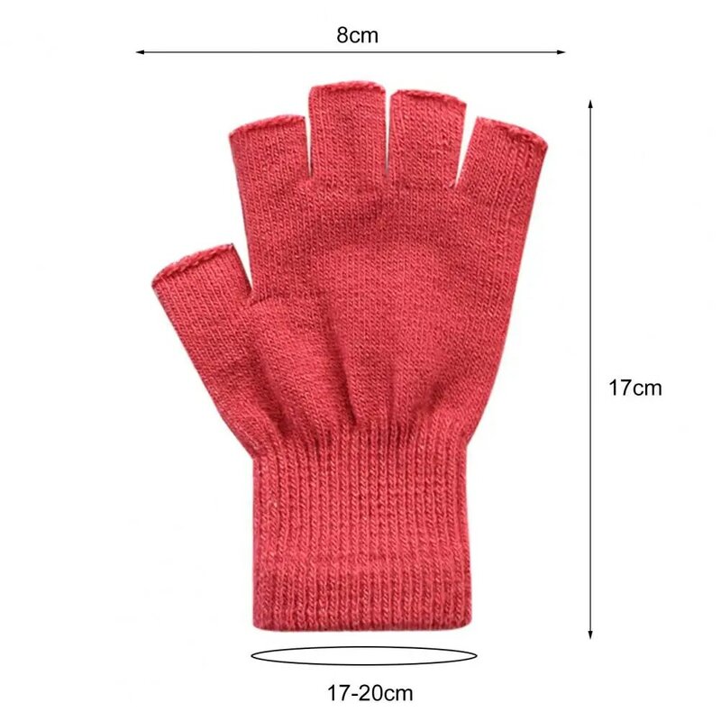 Перчатки без пальцев женские, теплые эластичные митенки из акрилового волокна, удобные мягкие зимние перчатки, 1 пара