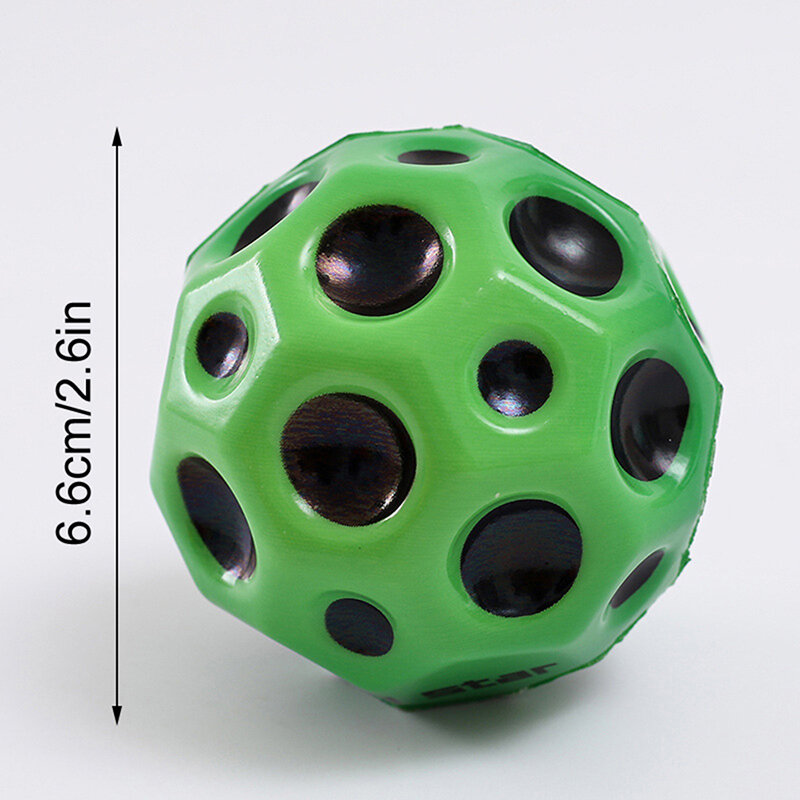 Useful Hole Ball Soft Bouncy Ball Anti-fall Moon Shape Porous Bouncy Ball Kids Indoor Toy Ergonomic Design