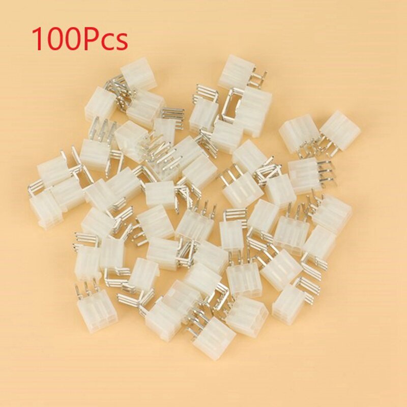 100Pcs 4.2MM 6 Pin Header Male Pin for Graphics Card GPU PCI-E PCIe Power Connector Right Angle Through Hole Video Card