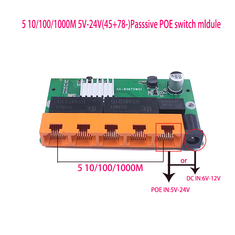 OEM-conmutador Gigabit de 5 puertos para escritorio, RJ45 de conmutador Ethernet 10/100/1000mbps, Lan, tp-link
