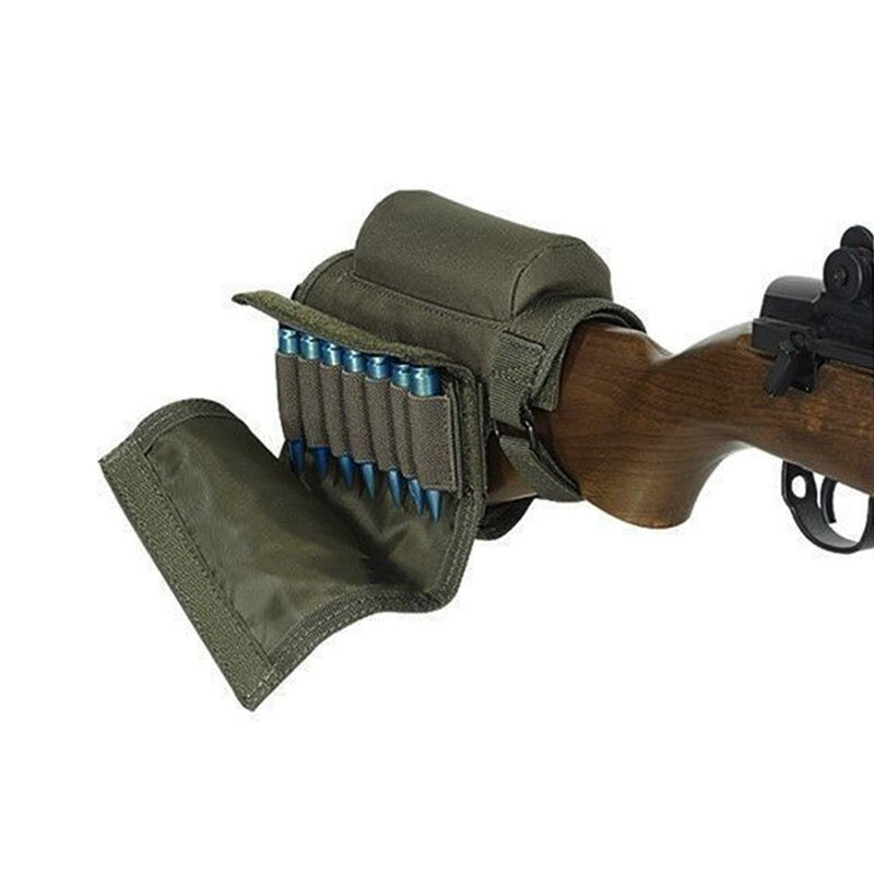 서바이벌 게임 전술 사냥 Buttstock 뺨 나머지 파우치 AR15 탄약 쉘 캐리어 케이스 홀더, 총 액세서리 가방