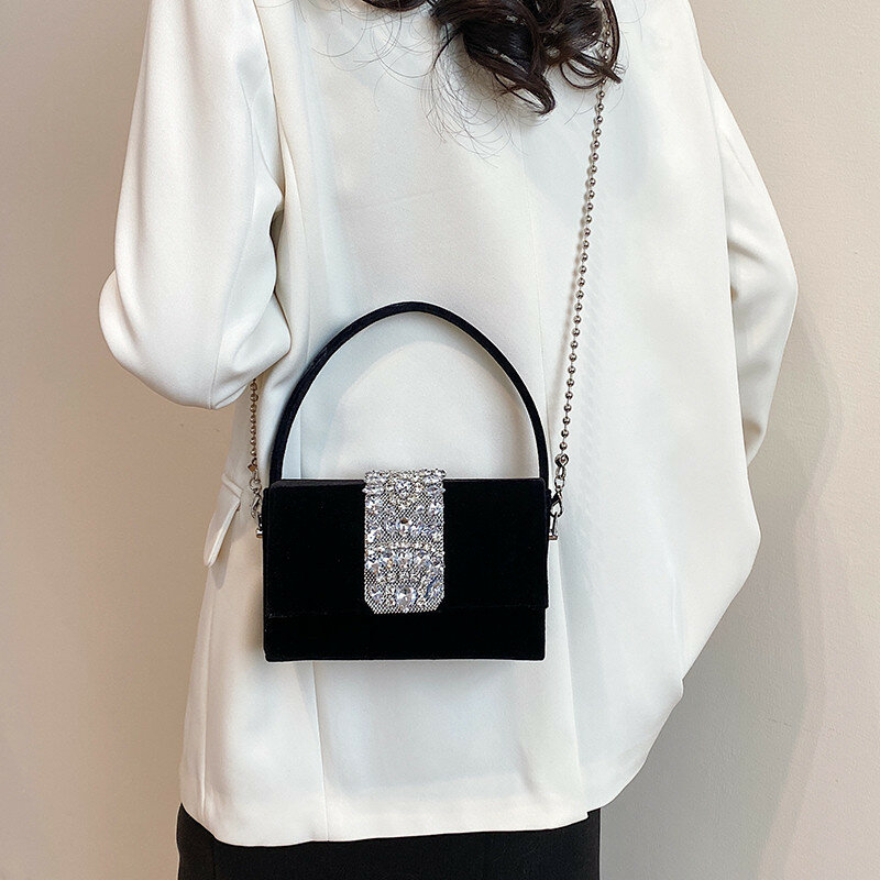 2024 New Colorful velluto a coste Spring Fashion Messenger Chain Bag borse e borsette da donna