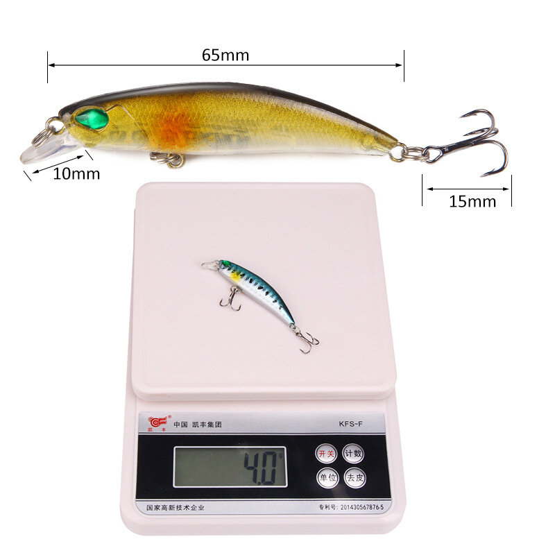 Vendita calda Laser Fishing Lure 6.5CM 5G ganci Fish Wobbler Tackle ami da pesca in acciaio al carbonio artificiale giappone esca dura Swimbait