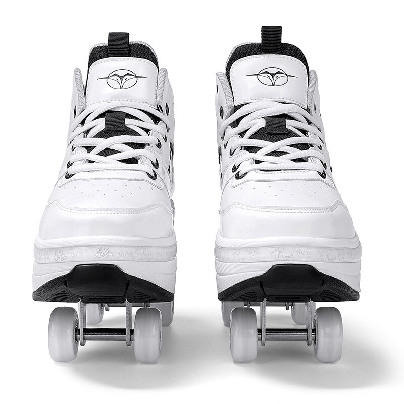 Unisex Jugend Verformung Skating Schuhe vier Räder Runden Rollschuhs chuhe Casual Sneakers verformen Rollschuhe