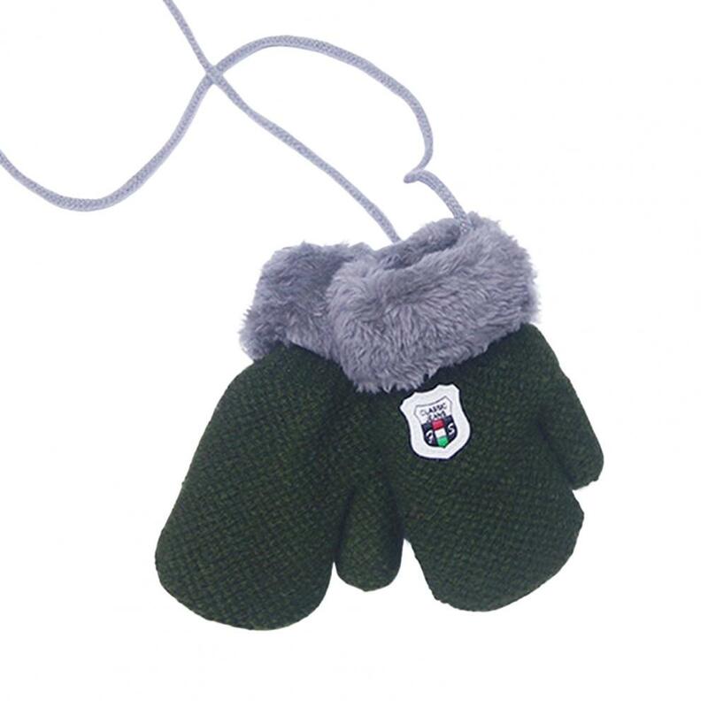 Popular Knitted Gloves Halter Soft Fall Winter Boys Girls Kids Solid Color Knitting Gloves  Anti-fade Kids Mittens for Driving