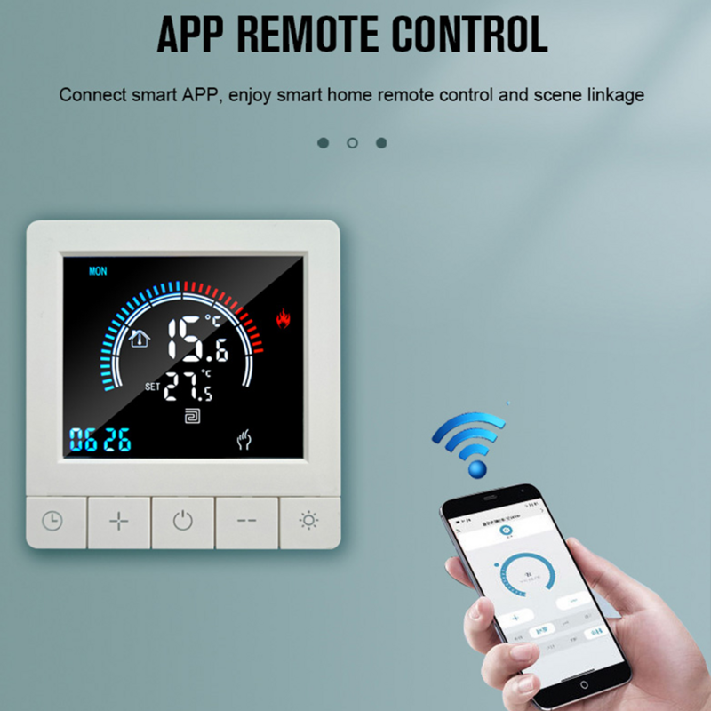 Jianshu Intelligente Termostato WiFi para Caldera a Gas/Acqua 3A Compatibile con Alexa Echo/Google Assistant/Tuya, Termostato Ambiente Programmabile con Controllo Vocale&App Negro
