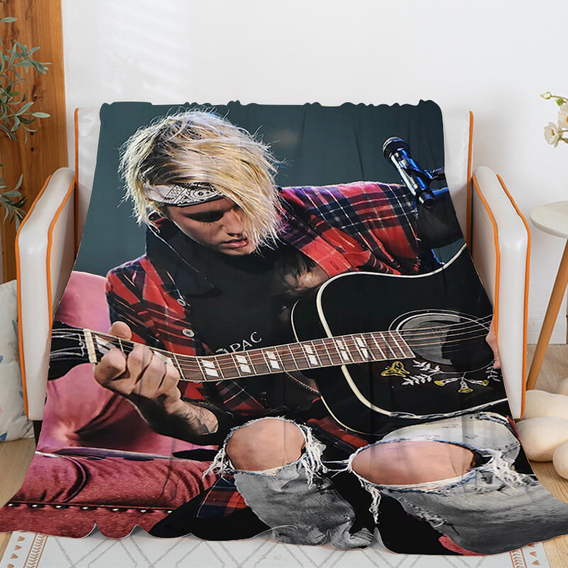 Fluffy Soft Blankets for Winter J-Justin Bieber King Size Sofa Bed Fleece Camping Flannel Custom Blanket Warm Microfiber Bedding