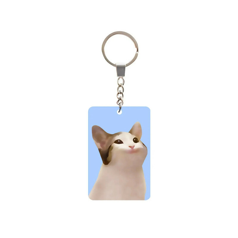 شخصية الكرتون القط الاكريليك المفاتيح ، وتخصيص أنيمي القط واضحة ، فتح مفتاح سلسلة الفم ، أكياس هدية قلادة ، الاطفال Keyrings