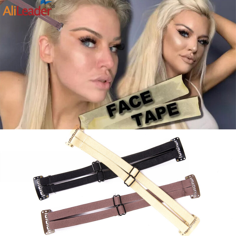 Reusable Face Lift Tape Adjustable Elastic Anti-Wrinkle Face Tapes Double Belt Stretching Straps For Lift To Remove Eye Fishtail