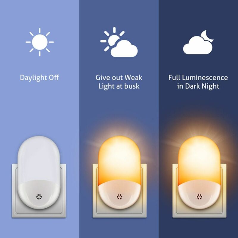 Automatyczne włączanie i wyłączanie Oświetlenie LED do sypialni Czujnik ruchu PIR Lampa gniazdowa do przedpokoju Lampka nocna Oszczędność energii