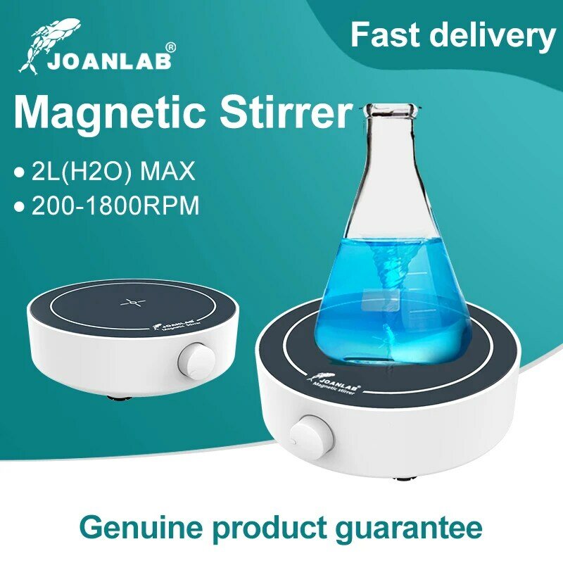 JOANLAB-Mini agitador magnético com barra de agitação, misturador líquido, suprimentos de laboratório, AC 100-240V, UE, EUA, Reino Unido, AU Plug