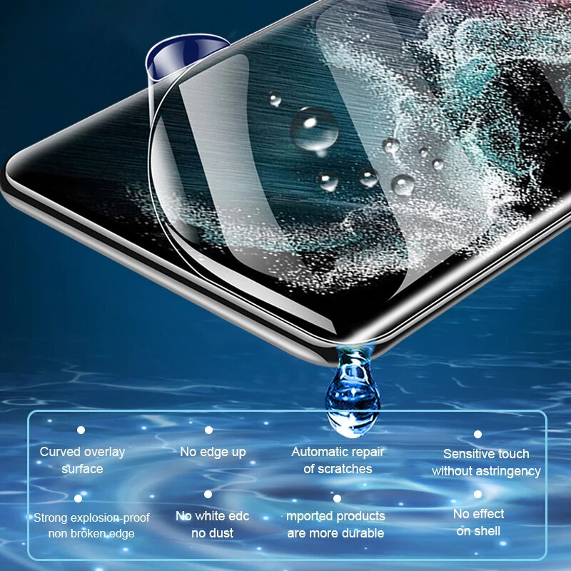 Film protecteur d'écran hydrogel pour Samsung Galaxy, Samsung Galaxy S24, S23, S22, S21, S20 Plus Ultra, Note 20, 10, 9, S10, S9 Lite, FE, S10E, S20FE, 5G, S 22