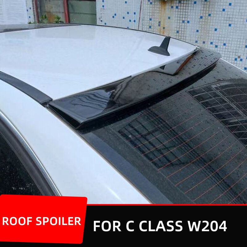 Para Mercedes Benz clase C W204 C180 C250 C300 C63 AMG Sedan 2008-2014 carbono ABS ventana trasera techo alerón alas Exterior Tuning