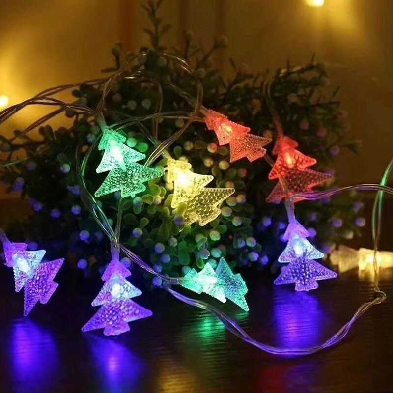 Choinka bożonarodzeniowa LED łańcuchy świetlne ogrodowa girlanda na imprezę w domu dekoracje ślubne i świąteczne ciepłe/kolorowe lampki dekoracyjne