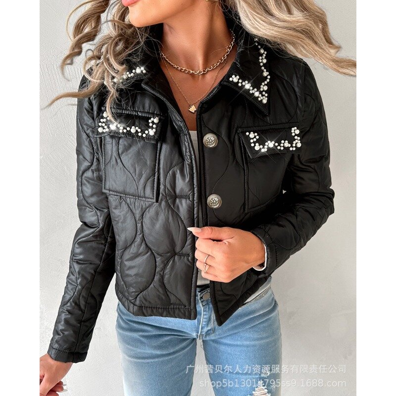 2023 Autumn Winter New Women's Short Button Quilted Jacket Cotton-Padded Jacket Casual Fashion Top