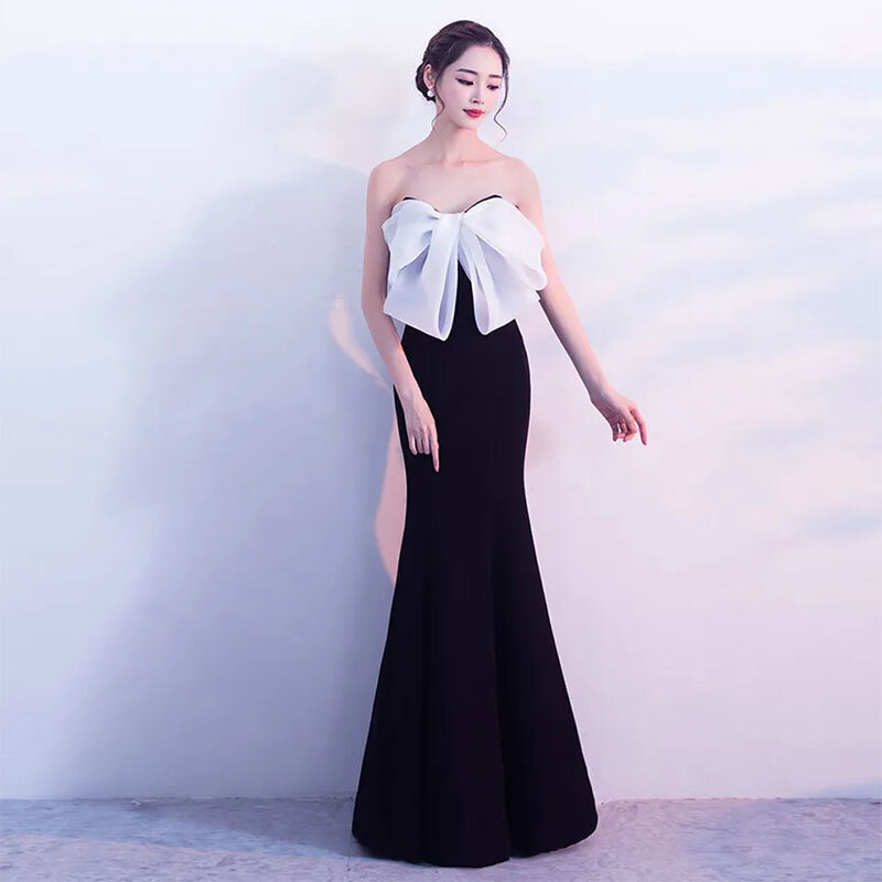 Elegante Schleife Meerjungfrau Abendkleider sexy von der Schulter Ballkleid einfache Mode bodenlangen anpassen 2024