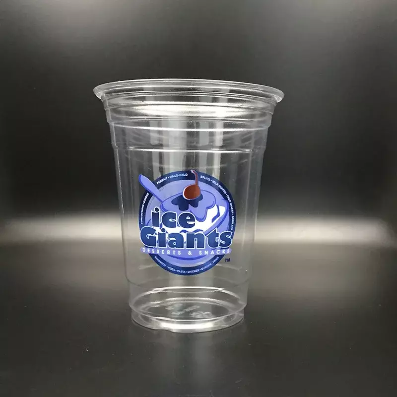 Customized productDisposable PET Plastic Cup with Flat Lids Custom Printing Cups For Iced Coffee, Smoothie,, Soda, Cocktai
